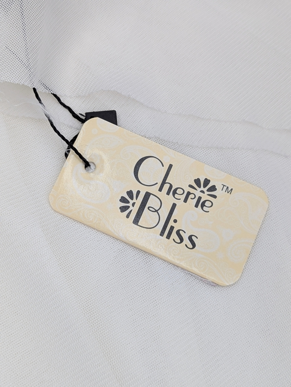 NWT Women's White Sleeveless Chiffon Blouse w/Rhinestones & Assymetrical Hem - Picture 14 of 14